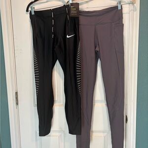 Nike Black Running Leggings and light purple Victoria secret leggings